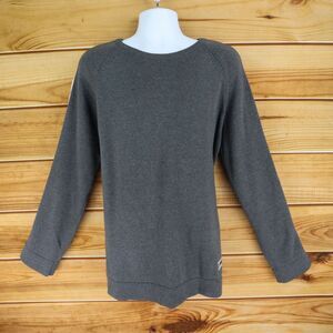 Tommy Hilfiger Tight Knit Sweater Men XL (20) Gray Red White Accents Long Sleeve